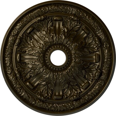 Ekena Millwork Flagstone Ceiling Medallion (Fits Canopies up to 3 7/8"), 30"OD x 3 7/8"ID x 3 1/4"P, Green Gold CM30FLGGS